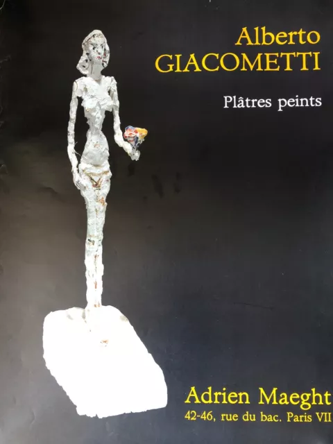 Alberto GIACOMETTI rare Affiche Plâtres Peints galerie Adrien Maeght Paris 1984