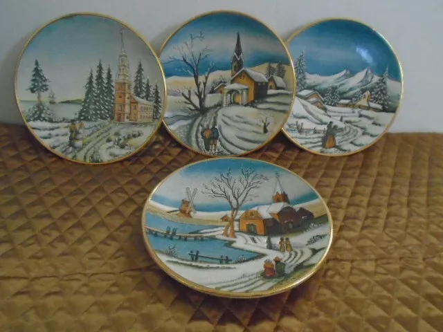 Four Collectible Plates - Winter Scenes