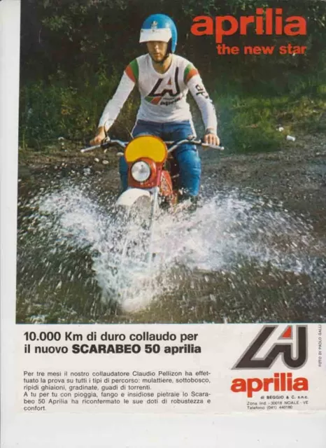 advertising Pubblicità-MOTO APRILIA SCARABEO 50 1976-MOTOITALIANE ENDURO EPOCA