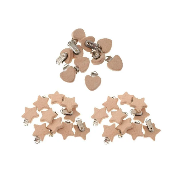 30 Pièces En Bois de Hêtre Bébé Sucette Porte-sucette Jouet de Dentition
