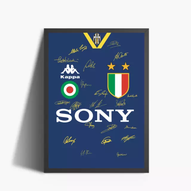 JUVENTUS 96 CHAMPIONS  stampa grafica quadro A3 A4 idea regalo cornice MAGLIA