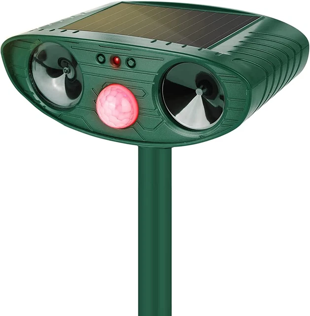 Upgraded Solar Ultrasonic Animal Repellent Dog Cat Skunk Deer Raccoon For Garden