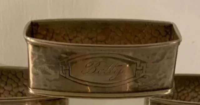 Antique Webster Arts & Crafts Sterling Silver Napkin Ring "Betty" name engraving
