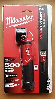 Milwaukee Red Lithium USB 3.0 Pivoting 500 Lumens Flood Light Kit #2113-21