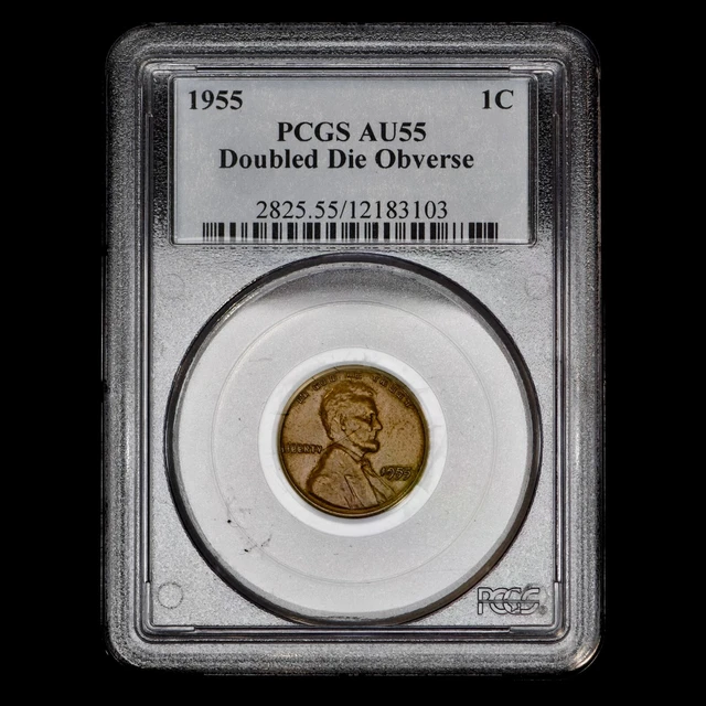 1955-P Lincoln Wheat Cent ✪ Pcgs Au-55 ✪ 1C Doubled Die Obverse Ddo Double Obv