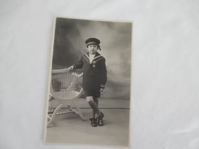 Carte Photo  Type Cpa Photographie Paris Enfant  En Marin Beret Ile De France