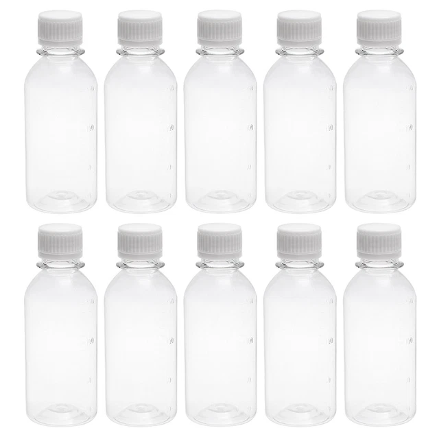 5 oz/150ml Flacon réactif laboratoire plastique Petite bouche Transparent 10Pcs