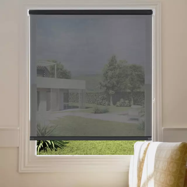 Solar Blinds for Windows Shades UV Protection Window Blinds (36" W X 72" H, Blac