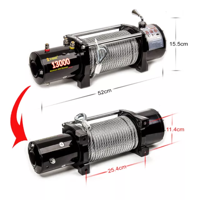 12V 13000LBS/5897KGS Wireless Steel Wire Cable Electric Winch 4WD ATV BOAT TRUCK 3