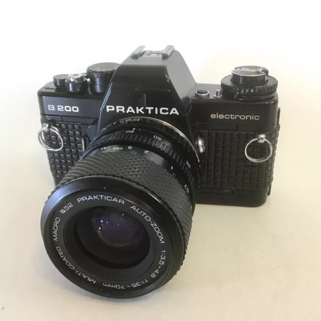 Praktica B200 SLR 35mm film camera with Pentacon 35-70mm Lens - Working & Tested