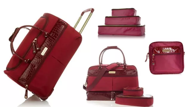 Samantha Brown Luggage Lightweight Weekender Travel Collection Burgundy