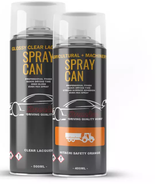 Hitachi Safety Orange 2019> Excavator Machinery Aerosol Spray Paint 400ml Repair