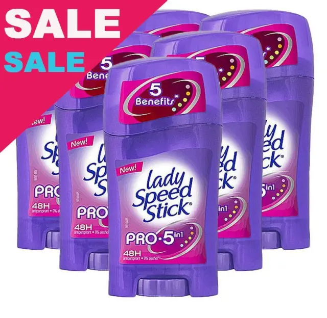Lady Speed Stick PRO 5-In-1 Deodorant Antiperspirant Stick 6 x 45g