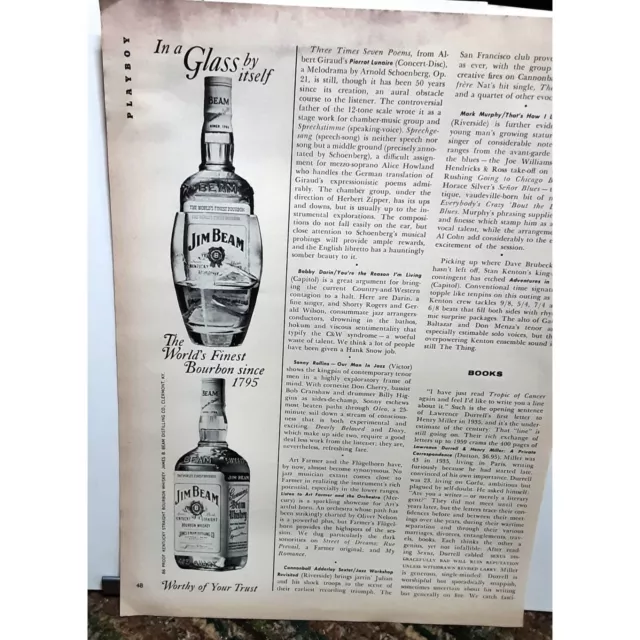 1963 Jim Beam Bourbon Vintage Print Ad Original