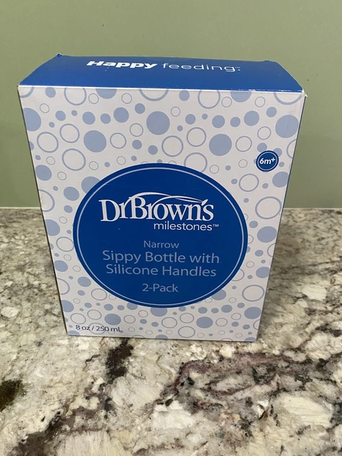 Dr. Brown's Milestones Transitional Sippy Bottle with Silicone Handles set of 2