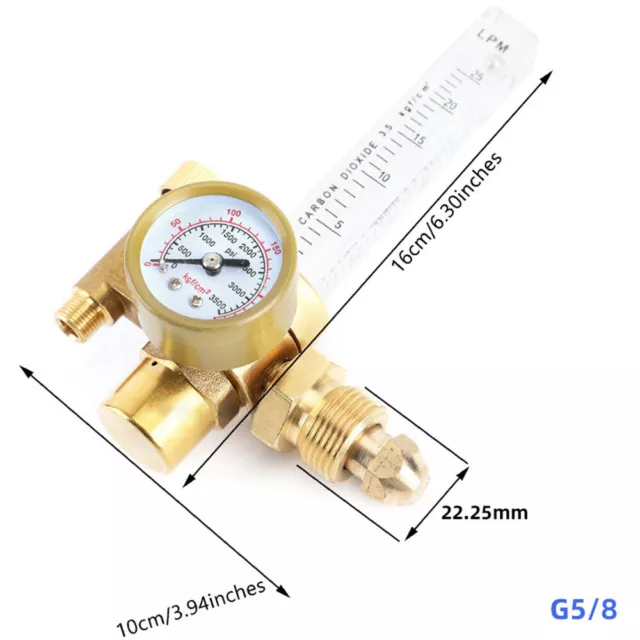 Gas Regulator Flow Meter Argon CO2 Mig Tig Pressure Reducer Welding Gauge Tool 2