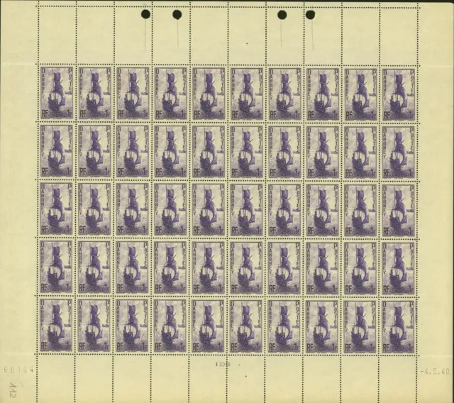 Dahomey 1941-French Colony -MNH stamps. Yvert Nr.:132. Sheet of 50(EB) AR1-01252