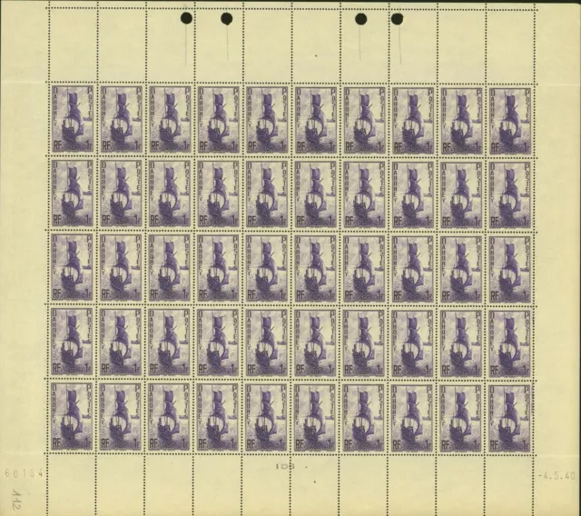 Dahomey 1941-French Colony -MNH stamps. Yvert Nr.:132. Sheet of 50(EB) AR1-01252