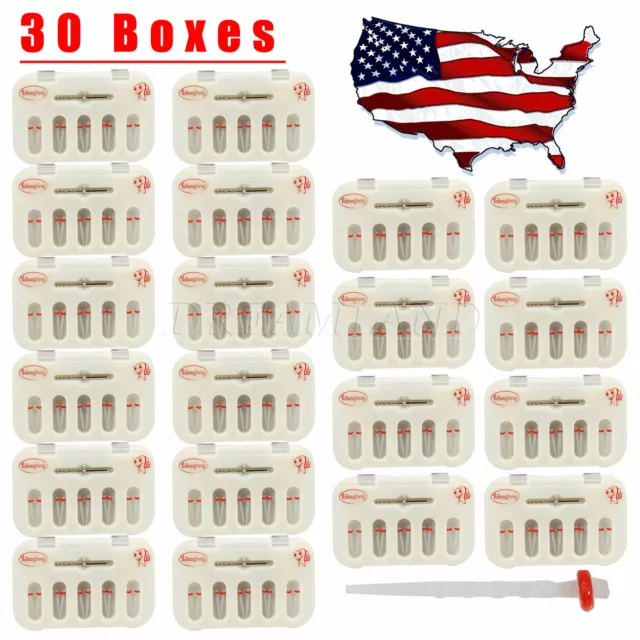 5-30packs Yabangbang Dental Fiber Post Resin Screw Thread Quartz Drills Red