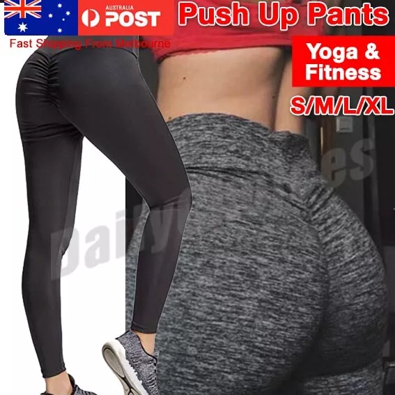 Womens Cotton Soft Yoga Pants Plain Gym Leggings Fitness Sports Running Trousers