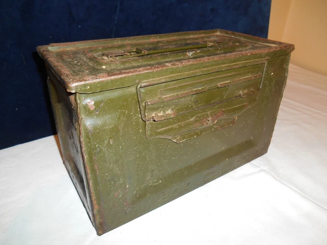 Caisse à munitions militaire métallique MTS OLIVE Neuve 27x9,5x18cm