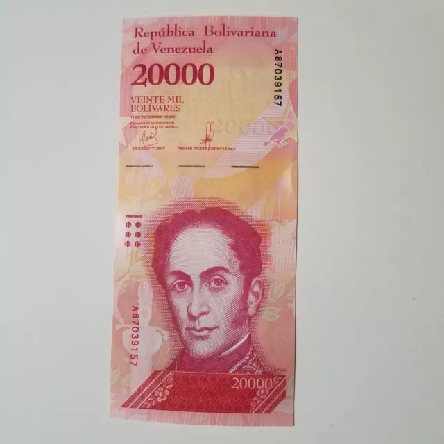 Venezuela 20000 Bolivar 2017 World Paper Money Currency Bill note Republic