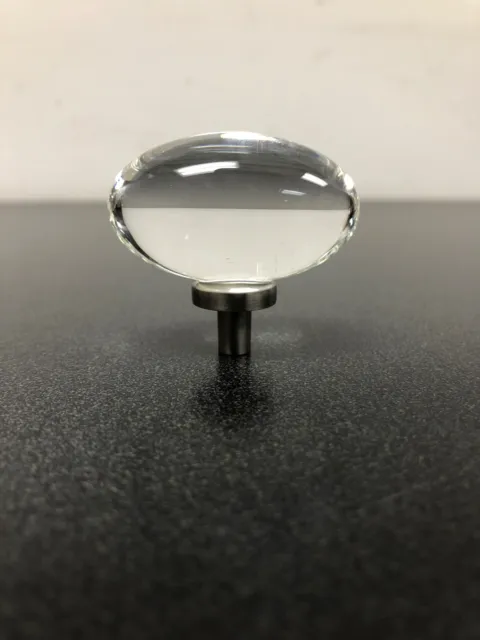 Perno de gabinete ovalado Amerock BP36651CG10 hielo 1-3/4 pulgadas - cristal/níquel satinado