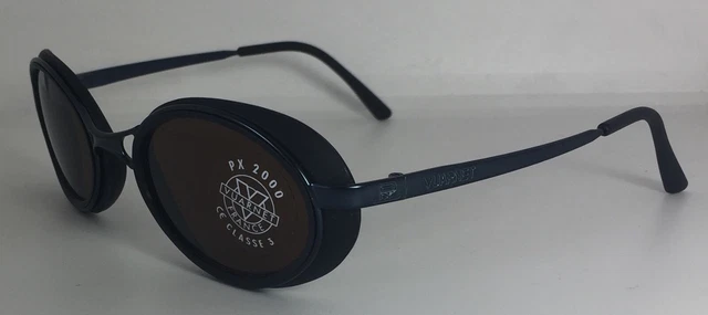 Vintage Vuarnet 002 Black Sunglasses – PX2000 Mineral Brown Lens, Made In France