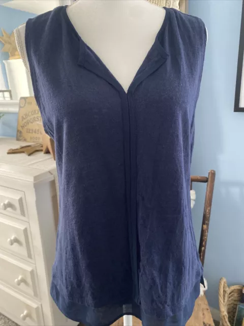 Women's Sanctuary Anthropologie Tank Top Sleeveless Shirt V Neck Linen Medium M