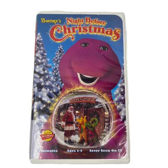 BARNEY'S NIGHT BEFORE Christmas (VHS Video, 1999) Tape Barney Purple Dinosaur $9.99 - PicClick
