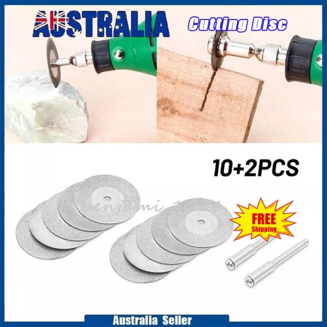 10X Mini Diamond Saw Blade Cutting Disc Rotary Wheel Grinding +2 Mandrel