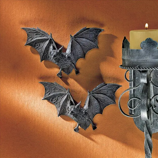 Design Toscano The Vampire Bats of Castle Barbarosa Wall Sculptures: Set of 2