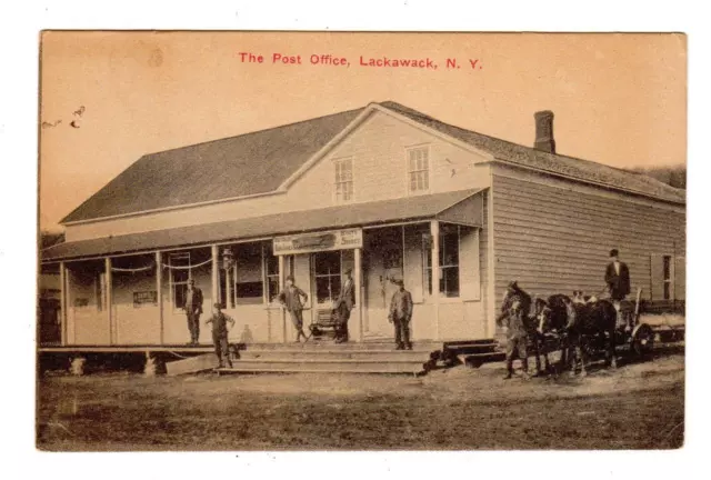 NY - LACKAWACK NEW YORK 1921 Postcard POST OFFICE
