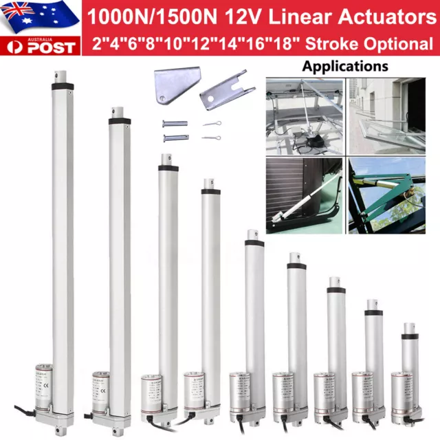 DC 12V Linear Actuator Heavy Duty 1000N 1500N Lift Electric Motor W/ Brackets IG