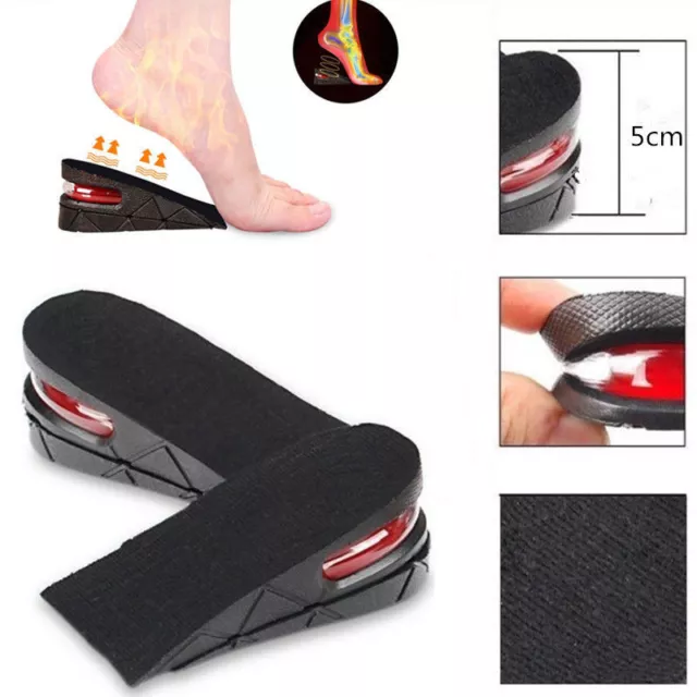 Unisex Shoe Insole Air Cushion Heel insert Increase Taller Height Lift 2 inch US