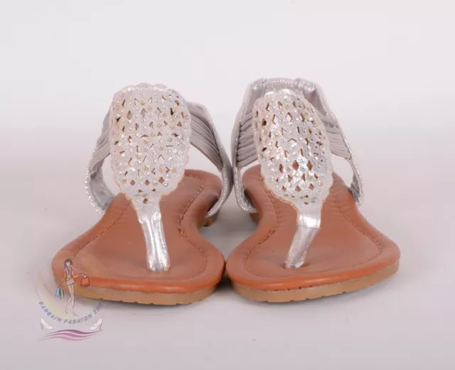 Eddie Marc Girls Silver Embellished Laser Cut Sandals Sz 7 US / 23 EU $29 NWOB
