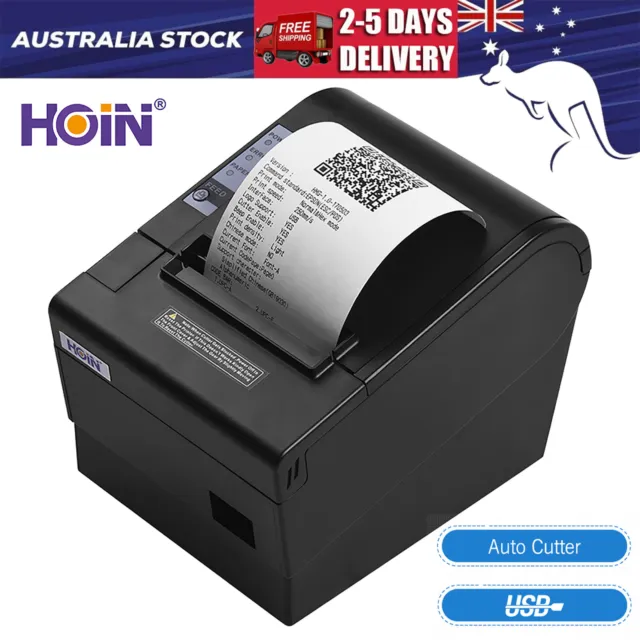 HOIN 80mm USB Thermal Receipt POS Printer Auto Cutter + 1Rolls Thermal Paper AU