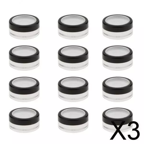 3X 12 PCS plastique vide lâche poudre pot pot boîte cosmétique