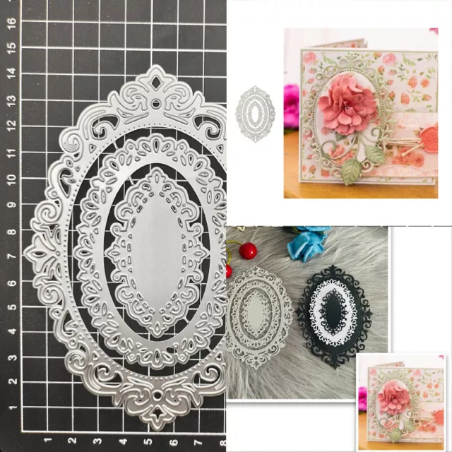 Oval Lace Frame Background Metal Cutting Dies DIY Scrapbooking Embossing Stencil