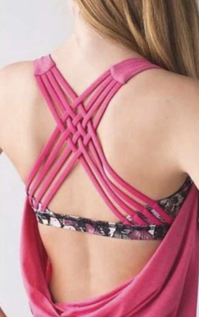 Lululemon Wild Tank Heathered Bon Bon So Fly Butterfly Angel Wing Pink Size 4