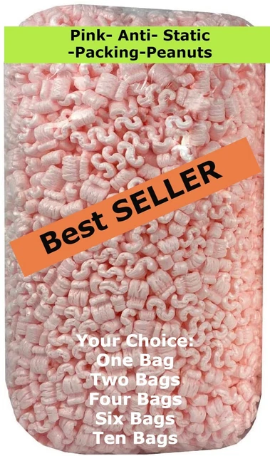 Buyers Choice Packing Peanuts 14 CF lot  4 x 3.5 cu ft Bags Pink Anti Static