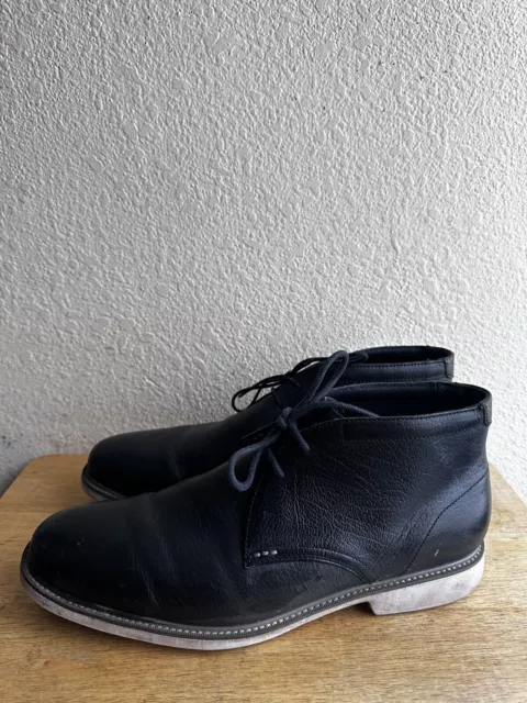 COLE HAAN GREAT Jones II Black Leather Chukka Boots Casual C20682 Size ...