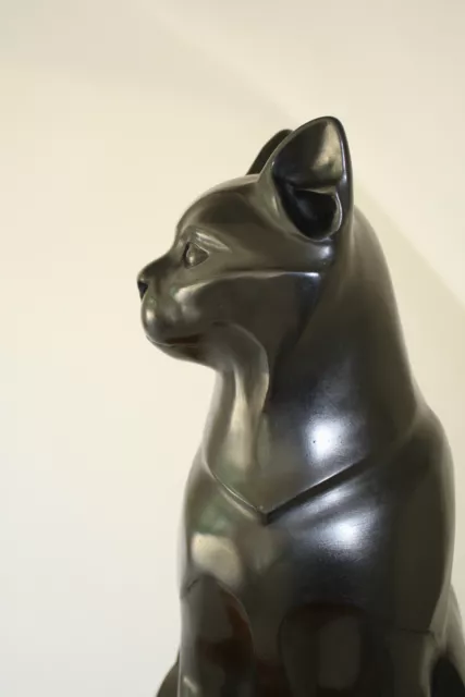 Art Deco Sculpture Chat Noir Assis Statue Numerotee 3