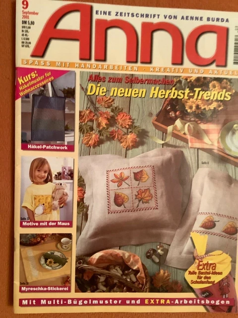 ANNA Spass mit Handarbeiten | Nr 9/2001 l Tolle Bastelideen f. Schulanfang