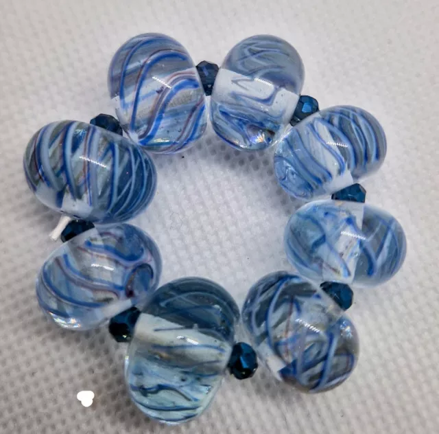 Handmade Encased Cane Lampwork Glass Beads