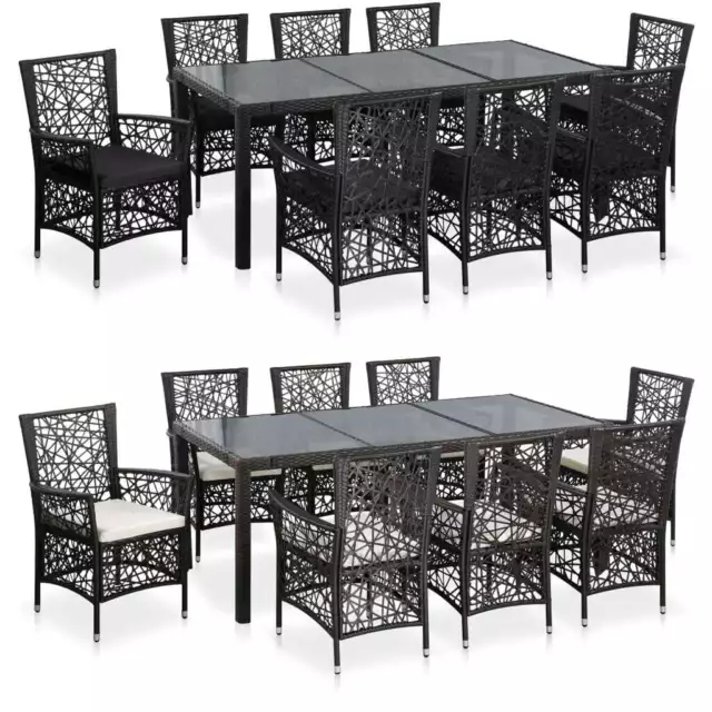 vidaXL Jeu de Mobilier de Jardin Noir Résine Tressée Marron/Noir 5/7/9 pcs