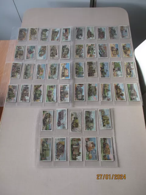 WD & HO Wills Military Motors 1916 Full Set of 50 cards in plastic sleeves