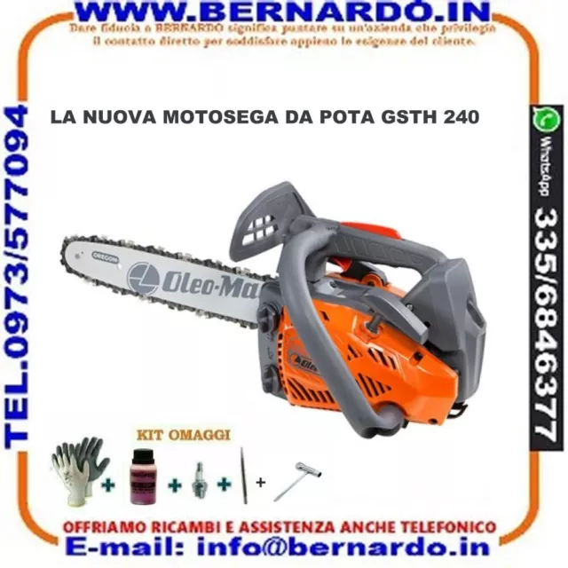 Motosega Oleo Mac Gsth 240 Da Potatura Barra 25 Cm A Scoppio 1,2 Hp