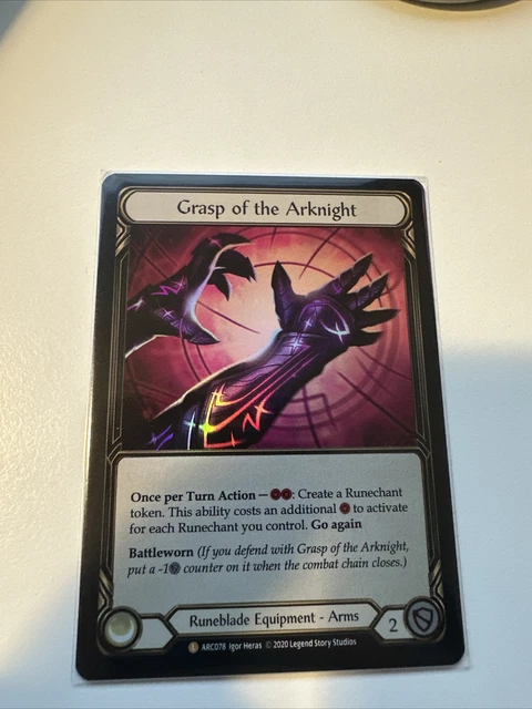 FLESH AND BLOOD Tcg, Grasp Of The Arknight, Legendary Foil Card 