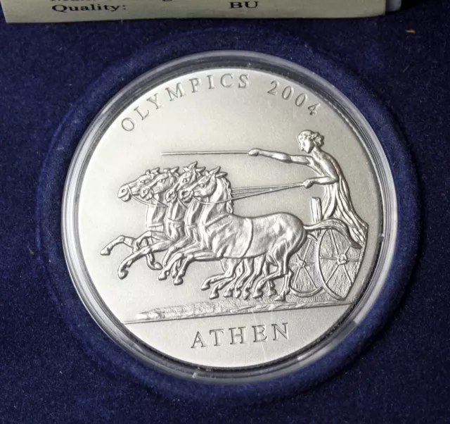 2004 Athens Olympics Ghana Silver Medal Coin 500 Sika Chariot X#19